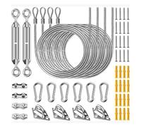 SUBLXPoten Set di Fissaggio per Tenda da Sole Kit Hardware for Vela Parasole da 52 Pezzi, Vele a Triangolo Rettangolare, Installazione tettuccio, Set di Accessori in Acciaio Inossidabile 304