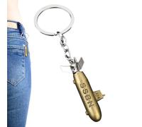 Submarine Key Ring - 3D Metal Model Vintage Style Durable Lega Build | Nautical Keychain Accessory For Office Home Bag Backpack Keys Collectors Present For Nautical Room Display, Gu Qing, Se référer
