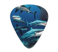 Submarine Shark Coral - Set di 12 plettri per chitarra multispessore, tono trasparente, confortevole al tatto, forte resistenza all'usura e resistenza, fornito con scatola trasparente