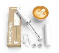 Subminimal NanoFoamer Lithium, Frullino Montalatte Elettrico Ricaricabile USB-C, Schiuma Latte Professionale Latte Art, Microfoam di Qualità da Barista a Casa, Accesso a MasterClass Incluso, Bianco