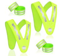 SUBRINGE Giubbotto di Sicurezza per Bambini, 2 Pezzi di Gilet di Sicurezza Bambini Collo a V con 4 Pezzi di Fascia Riflettente, Giubbotto Catarifrangente per Bambini, per Sport, Ciclismo, Snowboard