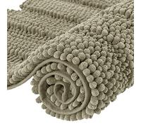 subrtex Tappetini da bagno antiscivolo in ciniglia a righe (40 x 60 cm, sabbia)