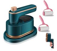 Subscrsidewa/Telegraph Handheld Portable Iron,Dry and Wet Dual-Purpose Hanging Ironing Machine,Small steam iron with anti-scalding base,equipped with 50ml water tank,180°rotating handheld (Green)