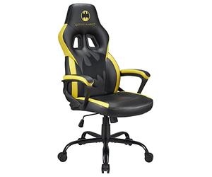 SUBSONIC Batman, Sedile originale per videogiocatori, Sedia da ufficio Licenza ufficiale, Nero e Giallo