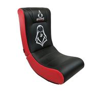 SUBSONIC - Poltrona a dondolo da gaming Assassin’s Creed - Poltrona a dondolo ergonomica con licenza ufficiale - Similpelle nera e rossa con ricami - Comoda poltrona da salotto o camera da letto
