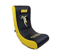 SUBSONIC - Poltrona a dondolo da gaming Batman - Poltrona a dondolo ergonomica con licenza ufficiale - Similpelle nera e gialla con ricami - Comoda poltrona da salotto o camera da letto