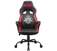 Subsonic AC/DC Sedia da Gioco o da Officio, Sedia Gaming AC DC Hard Rock per Adolescenti o Adulti, Comoda Seduta a Dondolo, Poggiatesta e Braccioli Integrati, Schienale Ergonomico, Regolabile, Nero