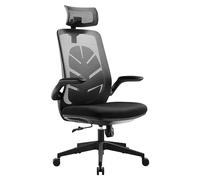 Subsonic Sedia Ergonomica I-Care Leaf, Sedia da Ufficio Ergonomica con Fibre Traspiranti, Supporto Lombare, Altezza, Schienale e Poggiatesta, Braccioli Regolabili, Rocking, Nero