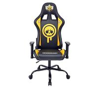 SUBSONIC Sedia Gaming Brawl Stars, Ergonomica da Ufficio, Nero, Similpelle, Braccioli 3D Regolabili, Altezza 46-56cm, Supporto Lombare, Carico Massimo 110kg