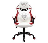 SUBSONIC - Sedia Gaming per Bambini Assassin's Creed - Bianco e Rosso | Licenza Ufficiale, Sedia Scrivania per Bambini e Ragazzi, Dondolo, Poggiatesta e Braccioli, Altezza Regolabile