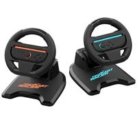 Subsonic - Set di 2 ruote da corsa per Joy-Con Nintendo Switch e Switch 2 - Ruote da corsa pieghevoli con supporto e ventosa compatibili con Joycon Switch e Switch 2 - Nero