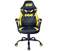 SUBSONIC - Silla gaming, silla de oficina Batman, silla gaming infantil, cómoda mecedora, reposacabezas y reposabrazos integrados, respaldo ergonómico, altura ajustable - Negro y Amarillo