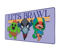 Subsonic Tappetino Mouse XXL Brawl Stars, Gaming Pad da Scrivania Antiscivolo, 90x40 cm, Nero, Design Leggendario con Spike, Crow e Leon, Licenza Ufficiale Supercell
