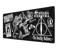 SUBSONIC - Tappetino per Mouse XXL Harry Potter - Nero | Licenza Ufficiale, 90x40 cm Ideale per Gaming, Superficie Liscia, Base Antiscivolo, Tessuto Idrorepellente, Bordi Cuciti