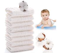 SubTack Mussole cotone neonato, 8 panni morbidi, 25 x 25 cm, asciugamani in cotone biologico - Lavabili e assorbenti, ideali per il viso e le salviette