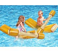 Subtail Giochi Piscina Gonfiabile Bambini Adulti - 4Pcs Giocattoli Zattere Galleggianti a Remi - Forte Stabilità Materassino Mare - Battle Log