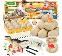 Subtail Kit per scavare uova di dinosauri, giocattolo dinosauro, kit di scavo per uova di dinosauro per bambini, con tappetino speciale per scacchi volanti, albero scenico, kit scientifico per bambini