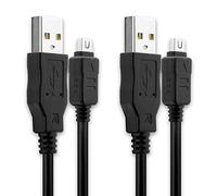 subtel 2x Cavo USB 1.5m compatibile con Olympus Stylus 1 XZ-2 XZ-10 OM-D E-M5 E-M1 E-M10 Mark Pen E-PL7 E-PL5 Filo carica Cavetto dati USB A 2.0 PVC nero, per fotocamera