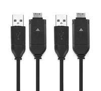 subtel 2x Cavo USB 1.5m compatibile con Samsung EX1 PL100 PL150 PL120 PL20 PL210 SH100 ST30 ST65 i8 ES55 ES65 WB500 WB600 WB650 WB700 L100 Filo carica Cavetto dati USB A 2.0 PVC nero, per fotocamera