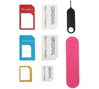 subtel® Adattatore SIM Adattatore SIM 5 in 1 Set Organizer Micro SIM Nano SIM SIM Adattatore SIM Standard SIM Card Kit Kit SIM Card Slot SIM Card Adattatore SIM in Metallo