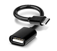 subtel Cavo OTG 15cm per Smartphone Compatibile con Adattatore per Telefono Smartphone USB C Type C 2.0 Nero Alluminio