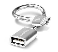 subtel Cavo OTG 15cm per Smartphone Compatibile con Adattatore per Telefono Smartphone USB C Type C 2.0 Argento Alluminio