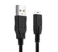 subtel Cavo USB 1.5m compatibile con compatibile con Panasonic Lumix DMC-TS1,DMC-FZ38 Filo carica 0.1A Cavetto dati USB A 2.0 PVC nero, per fotocamera
