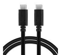 subtel® Cavo USB del tipo USB C Type C compatibile con ASUS ROG Phone 5, 5 Ultimate, 3, 2, Zenfone 8, 7, 7 Pro, 6 (2019) 3A (PD-60W) cavetto per telefono smartphone 1,0m in PVC nero per cellulare