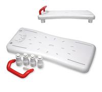SUBTLETY 70 x 31 cm, assi da bagno per vasca da bagno, 41 - 63 cm, regolabili con seduta in polipropilene e manico di sicurezza rosso, portata max. 150 kg, per adulti e anziani