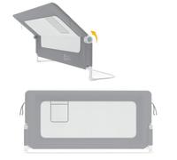 SUBTLETY Griglia di protezione per letto da 1 lato, 72 - 86 cm, altezza regolabile, protezione contro le cadute, con tasche, 200 cm, per cameretta dei bambini e dei bambini (grigio)