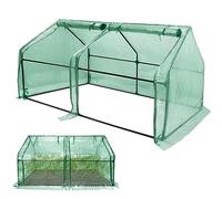 SUBTLETY Serre da giardino, 180 x 90 x 90 cm, resistenti all'inverno, set da 140 g/m², in HDPE, impermeabile, con 2 tapparelle, controllo climatico, casetta per pomodori, per giardino, balcone (verde)