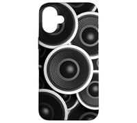 Subwoofer Bass Speaker Music Lover Pattern Background Custodia per iPhone 16 Plus