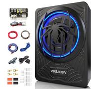 Subwoofer da 1200 W, subwoofer sottile per auto e amplificatore di luce ambientale, controllo individuale per passi/guadagno/boost, suono stereo forte, bassi profondi