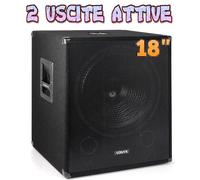 SUBWOOFER DJ SUB PALCO BI AMPLIFICATO ATTIVO 1000W 18" 46 CM 2 USCITE ATTIVE