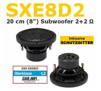 Subwoofer ESX SXE8D2 20 cm (8") 2+2 Ohm, woofer 600 Watt in riglia stabile