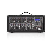 SubZero Mixer amplificato con Media Player &Bluetooth 200W RMS | 8 canali con ingressi XLR e jack, 200W RMS/280W picco, lettore MP3 integrato con Bluetooth, EQ 2 bande per canale