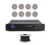 SubZero Sistema di 8 Altoparlanti da Soffitto da 8", 160 W e 100 V