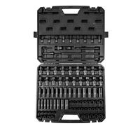 SucceBuy 1/2 "3/8" Set di bussole a percussione per unità 13/23/33/34/48/65/90 pezzi Set di bussole SAE metriche Cr-V/Cr-Mo Riparazione in acciaio legato a 6 punti