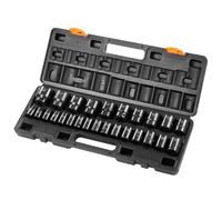 SucceBuy 1/2In 26Piece Set di bussole a percussione Prese a impatto Presa poco profonda Prese a 6 punti Set di bussole di azionamento da 1/2 pollici Impatto metrico