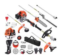 VEVOR 43CC Utensili da rifinitura multifunzionali 6 in 1, tagliasiepi a benzina, diserbante, tagliabordi, decespugliatore, molatrice, potatrice, motosega, sega da potatura con barra di prolunga