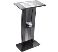 SucceBuy 47" Supporto per podio in acrilico da pavimento Pulpito trasparente Leggii da tavolo in acrilico con ripiano per la scuola dell'ufficio della chiesa White