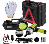 SucceBuy 5T 12V Kit cric per auto elettrica + avvitatore a percussione Luce a LED Martinetto idraulico portatile 13,5-36 CM Strumento di riparazione auto per sollevamento pneumatici