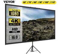 SucceBuy 60 70 80 90 100 Schermo per proiettore con treppiede da 110 pollici con supporto 16:9 4K HD Home Cinema portatile per proiezione interna ed esterna