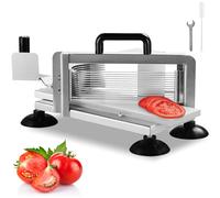 VEVOR Tagliapomodoro Commerciale, Tagliapomodoro da 4,8 mm, Tagliapomodoro in Acciaio Inossidabile Resistente, con Piedini Antiscivolo, per Tagliare Pomodori, Cetrioli e Banane