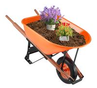 SucceBuy Carrello per carriola Capacità 330 libbre Carrello per scarico da giardino con una ruota Barrow con maniglia e ruote larghe 16" per fattoria