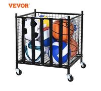 SucceBuy Carrello portaoggetti per palline sportive con rotelle Attrezzatura sportiva per rack portaoggetti in acciaio per interni ed esterni per garage, palestra e scuole 20x19x22inch