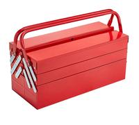 SucceBuy Cassetta degli attrezzi in metallo da 18 pollici Organizzatore portatile pieghevole per cassette degli attrezzi a 3 livelli e 5 vassoi con maniglia Cassetta degli attrezzi per magazzino