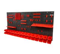 SucceBuy Contenitori portaoggetti a parete 30/48Bin Parti Rack Organizer Garage con pannelli a parete Ganci Negozio di plastica Strumento per chiodi a vite 48pcs