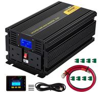 SucceBuy Convertitore sinusoidale modificato DC 12V - AC 240V / DC 24V - AC 240V Schermo LCD in lega di alluminio e indicatori LED per la alimentazione 2000W DC12V AC240V