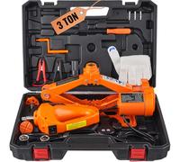 SucceBuy Cric per auto elettrica Cric a forbice 3T con avvitatore elettrico 12V Cric per auto con doppia sella per cambio pneumatici per camion SUV